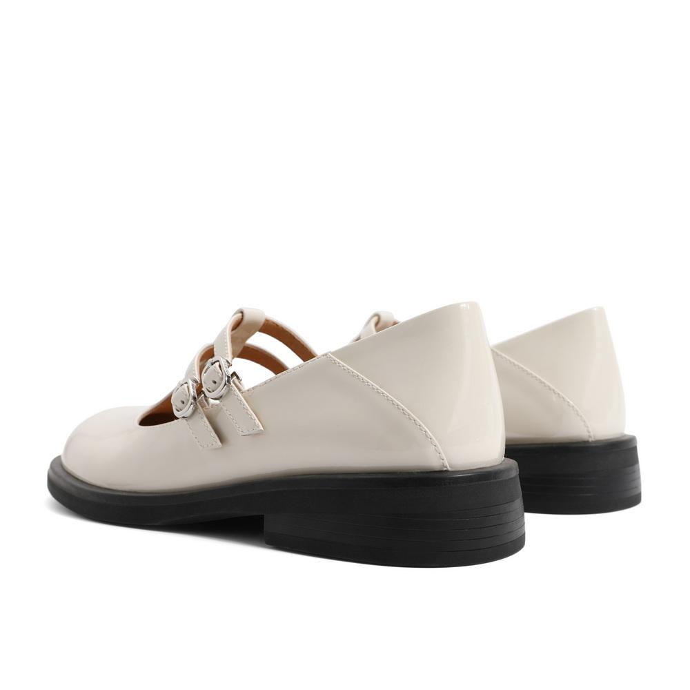 flowersverse - Women Cutout Leather Retro Mary Janes