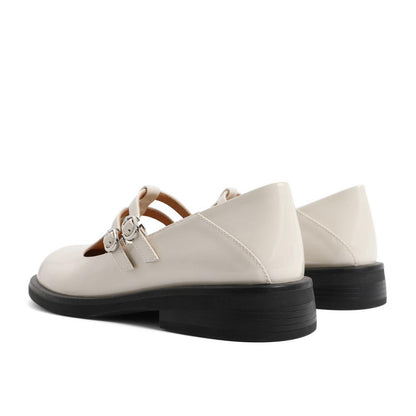 flowersverse - Women Cutout Leather Retro Mary Janes