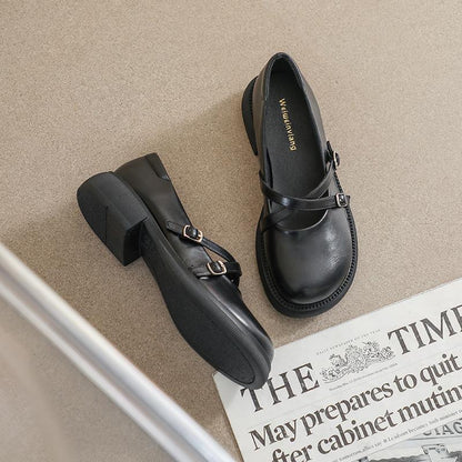 flowersverse - Women Vintage Round Toe Mary Jane