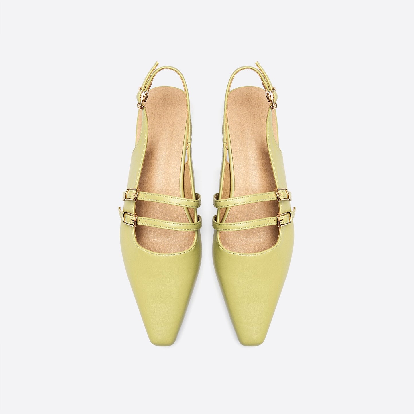 flowersverse - Women Double Buckle Slingback Mary Jane