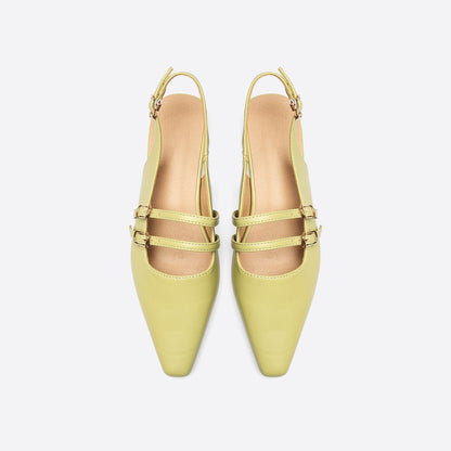 flowersverse - Women Double Buckle Slingback Mary Jane