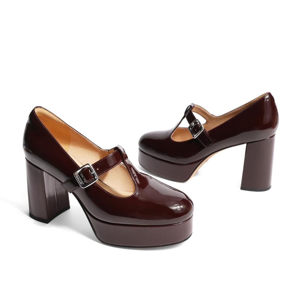 flowersverse - Women Elegant Leather Mary Janes