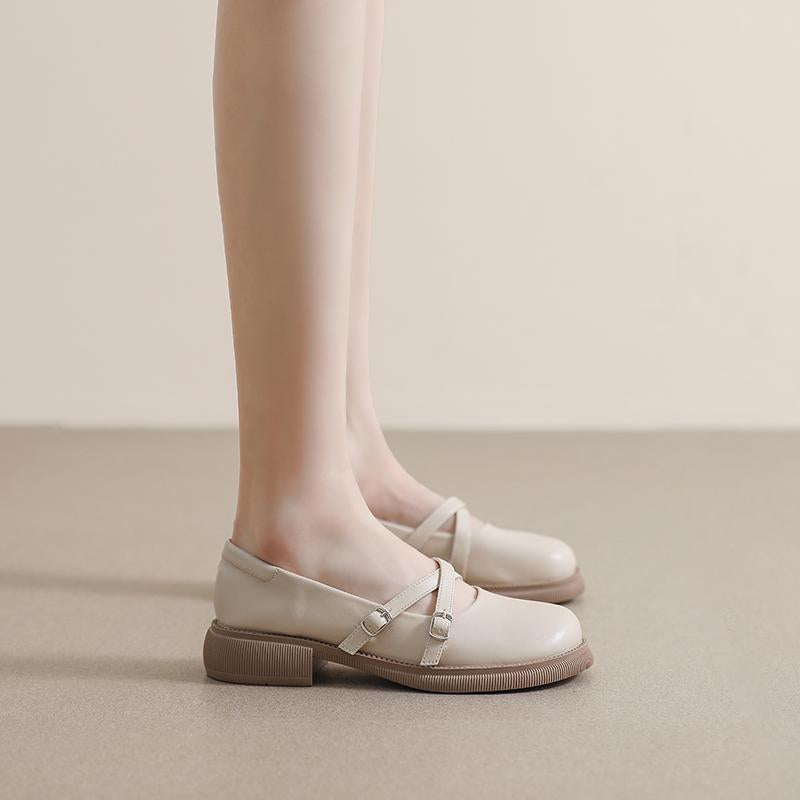 flowersverse - Women Vintage Round Toe Mary Jane