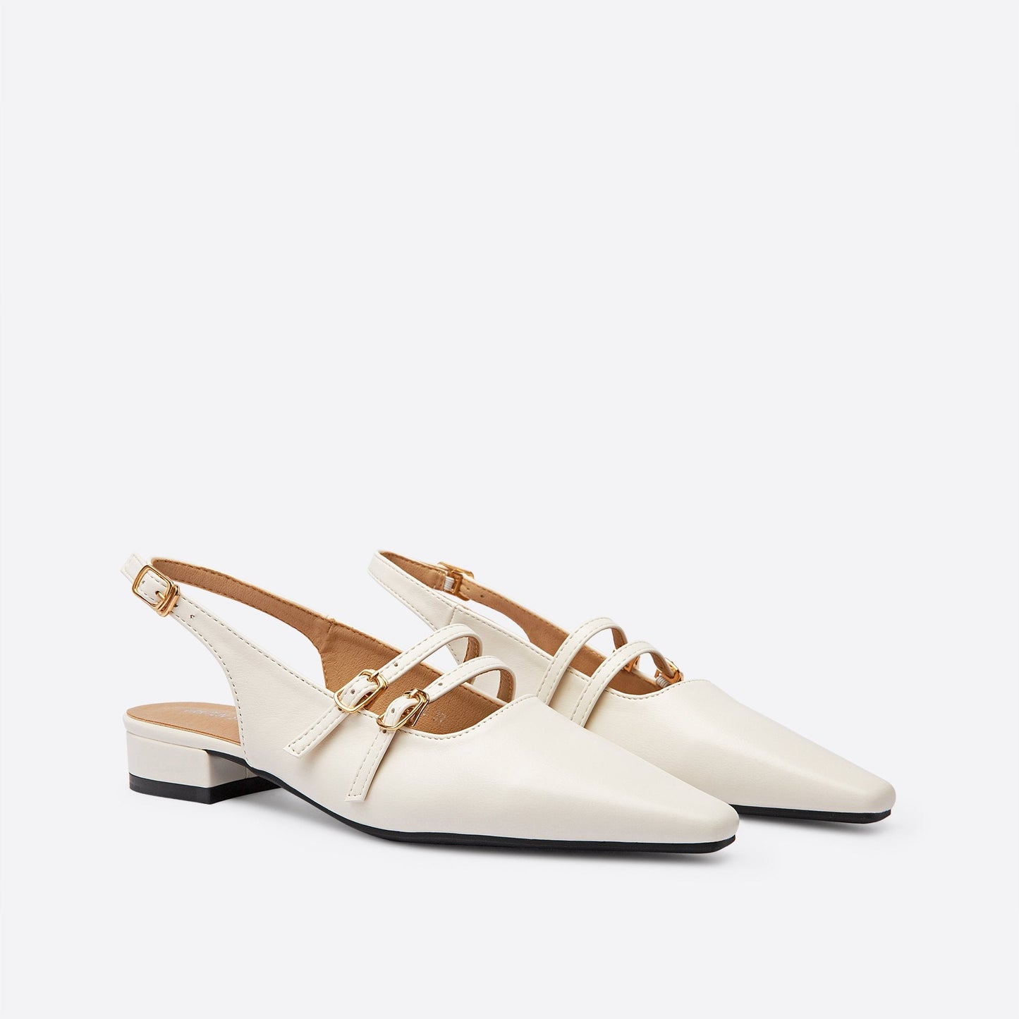 flowersverse - Women Double Buckle Slingback Mary Jane