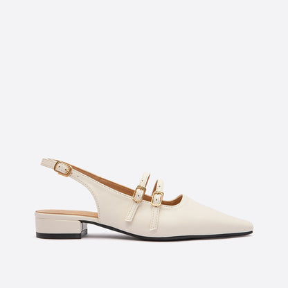 flowersverse - Women Double Buckle Slingback Mary Jane