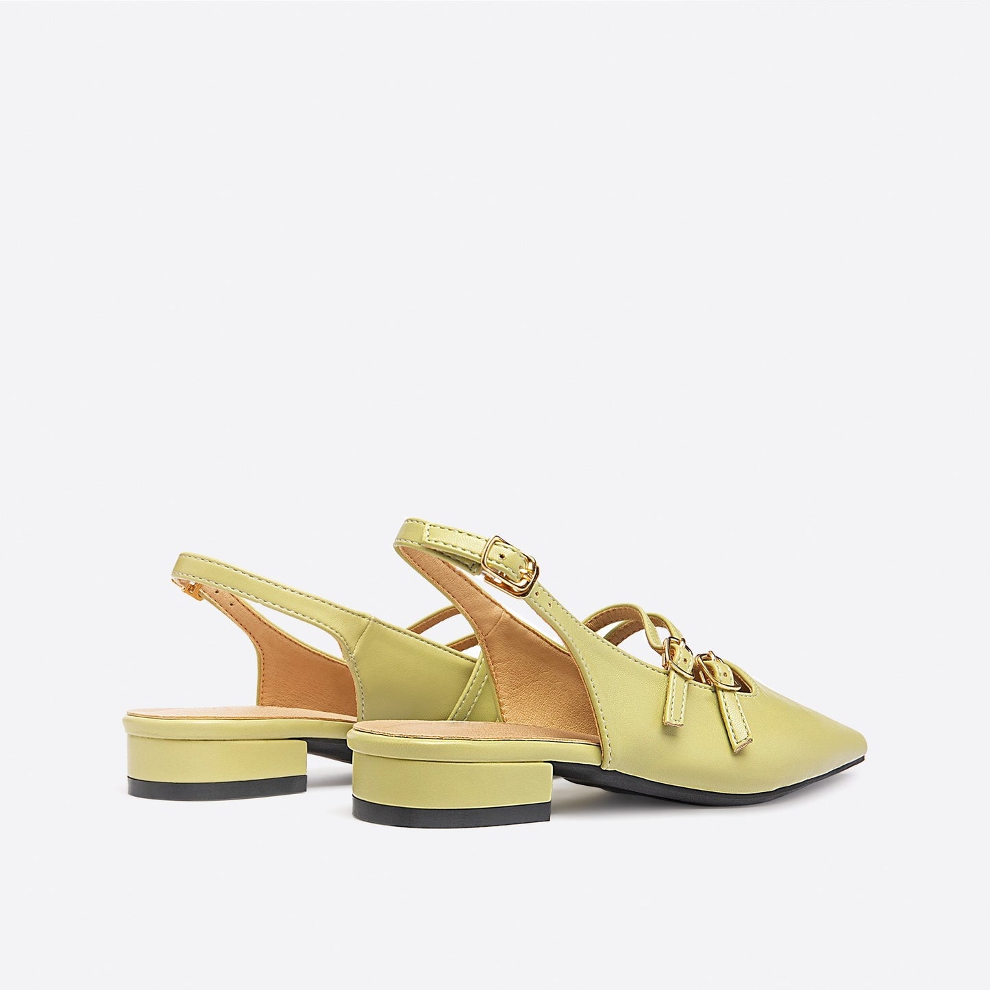 flowersverse - Women Double Buckle Slingback Mary Jane