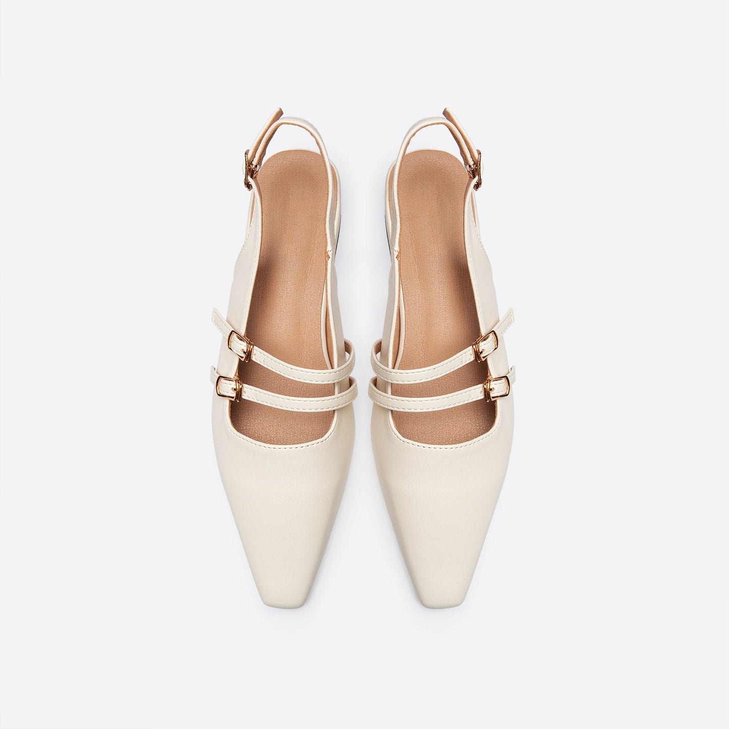 flowersverse - Women Double Buckle Slingback Mary Jane