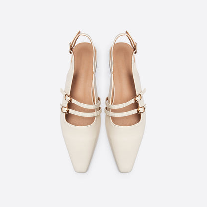 flowersverse - Women Double Buckle Slingback Mary Jane