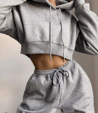 Winter Fashion Outfits for Women Tracksuit Hoodies Sweatshirt and Sweatpants Casual Sports 2 Piece Set Sweatsuits