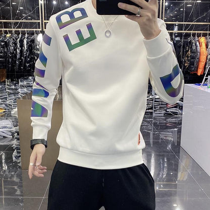 flowersverse colorful reflective spring and autumn new handsome vests men's casual fashion letter base shirt