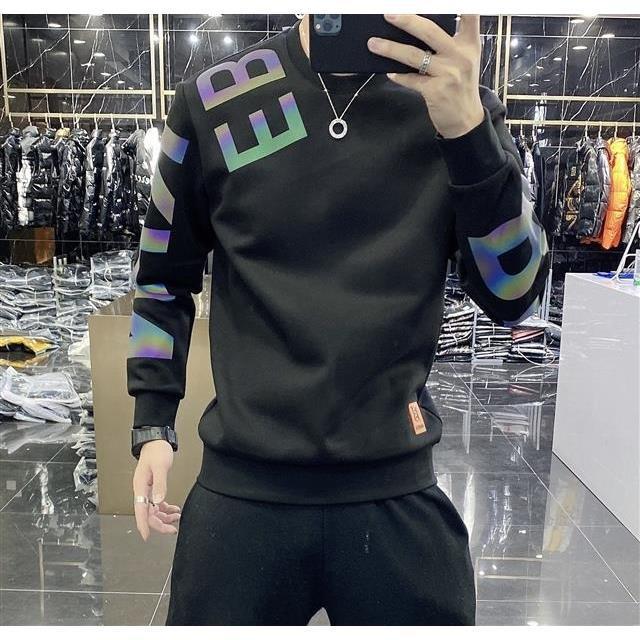 flowersverse colorful reflective spring and autumn new handsome vests men's casual fashion letter base shirt