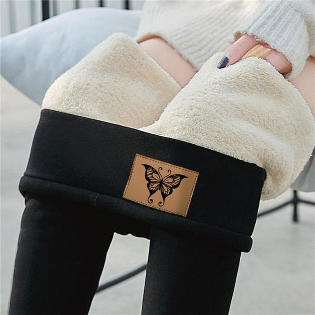 Winter Women Long Pants Thick Plush Fleece Warm Leggings Female Workout Drawstring Elastic Waist Lace-up Loose Sweatpants