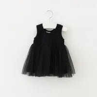 Girls Sleeveless Dresses Summer  Baby Girl Clothes Solid Color Kids Tutu Dress M3881