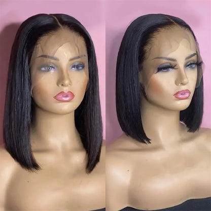 Straight Synthetic HD Lace Front bOB Wig Black Pelucas Simulation Human Hair Lacefront Wigs For Women 1016 inches Long RXG91649448859