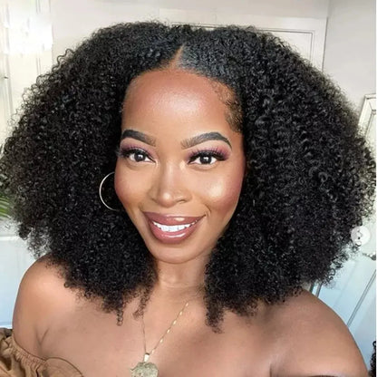 Mongolian Afro Kinky Curly Bob Lace Front human hair Wig For African Women pre plucked 360 frontal wigs v u part 16inch 150%density ready to ship