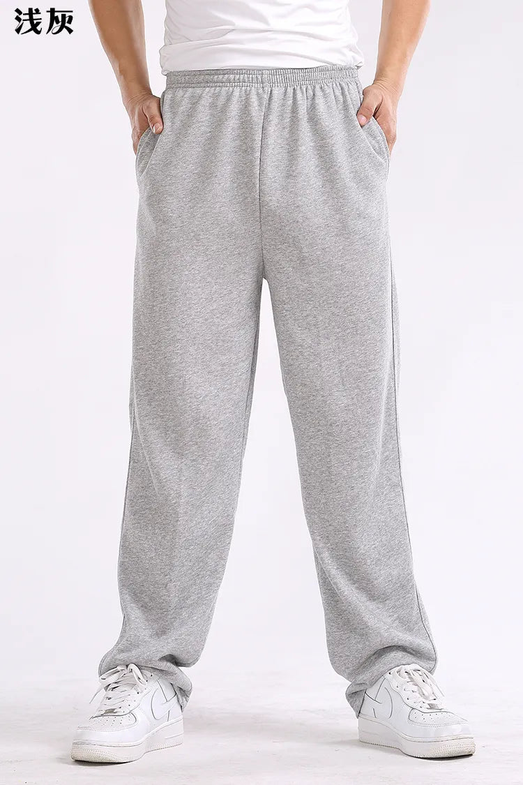 mens cropped sports 4XL 5XL 6XL 7XL sweatpants dark gray joggers plus size trousers boys loose casual cotton straight long pants