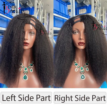 Kinky Straight Wig Full Lace Human Hair Wigs for Black Women 250 Density U Part Wig Yaki Full Lace Wig Lace Front Wigs EverBeauty