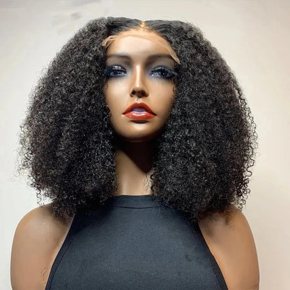 Mongolian Afro Kinky Curly Bob Lace Front human hair Wig For African Women pre plucked 360 frontal wigs v u part 16inch 150%density ready to ship