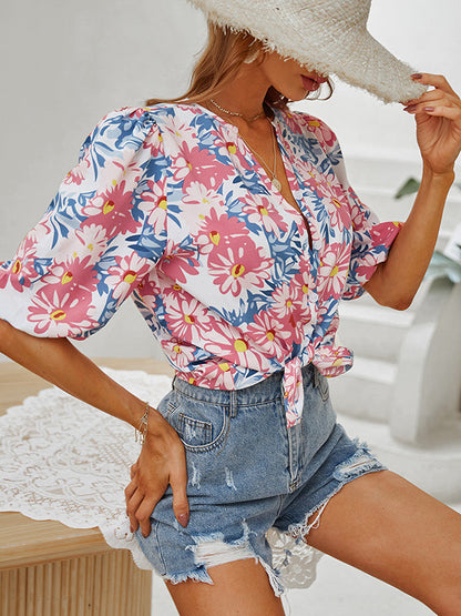 flowersverse Vacation Buckle Floral T-Shirt