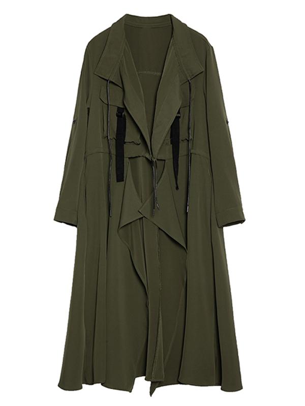 flowersverse Light Loose Solid Trench Coat