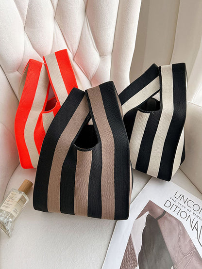 flowersverse Original Creation Contrast Color Striped Bags Accessories