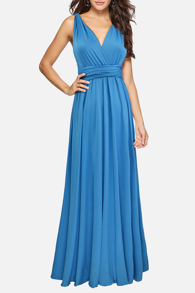 flowersverse Elegant Solid Backless Strap Design Evening Dress Dresses(20 Colors)