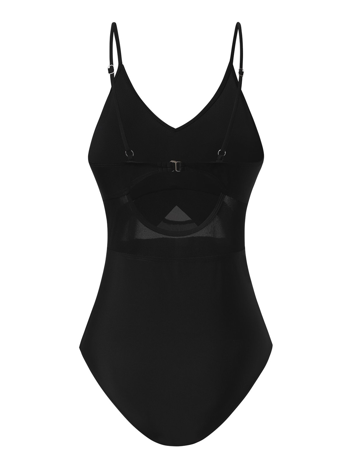 flowersverse Vacation Cross Plain V Neck One Piece Swimsuit