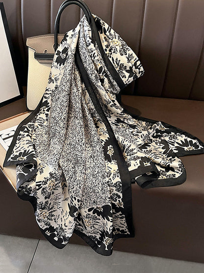 flowersverse Chic Printed Silk Imitation Warm Shawl&Scarf