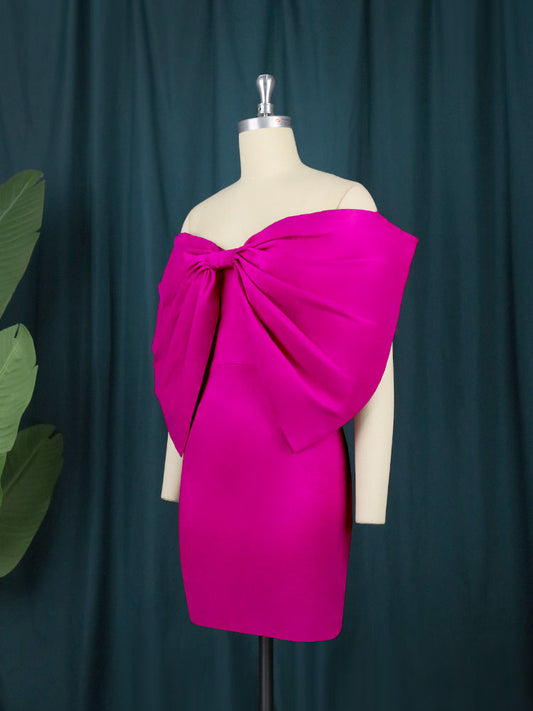 flowersverse Sleeveless Bow Dress Design Fashion Sexy Party Hip Skirt