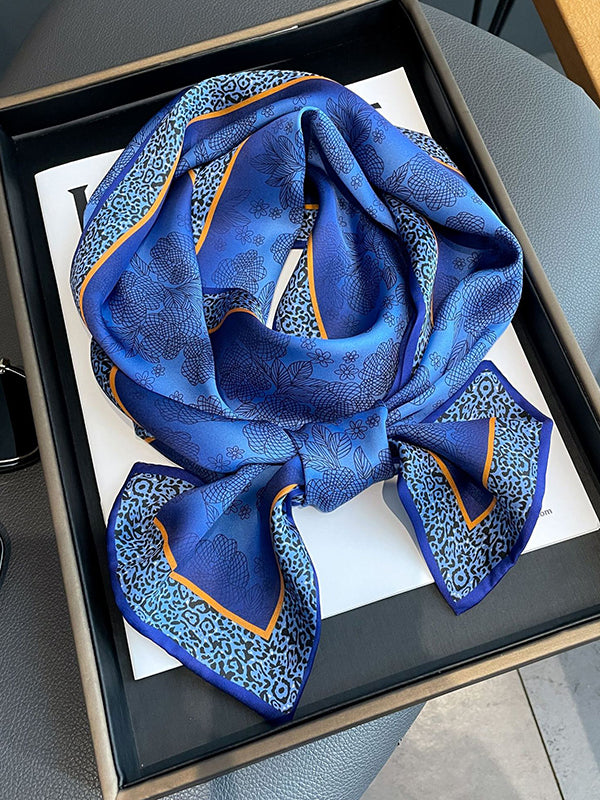 flowersverse Urban Leopard Printed Silk Imitation Scarf