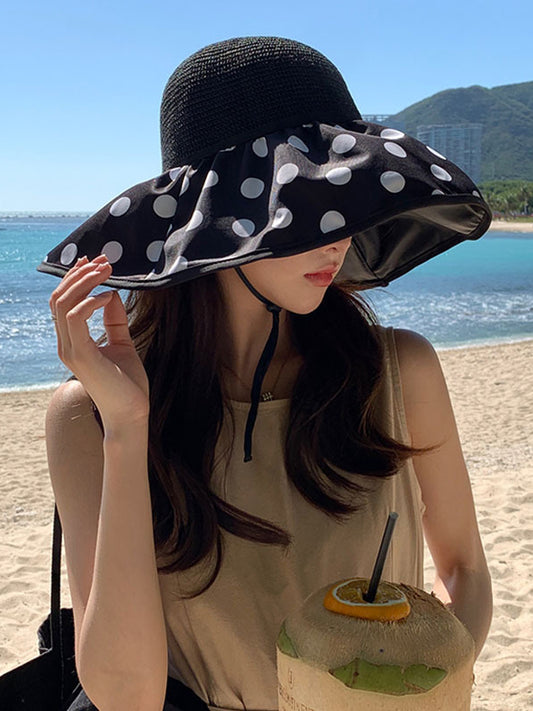 flowersverse Original Sun Protection Polka-Dot Fisherman Hat