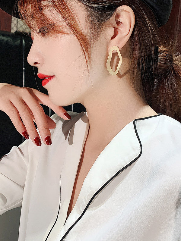 flowersverse Simple Normcore Irregular Geometry Alloy Earrings