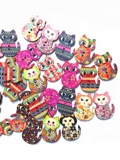 flowersverse About 100Pcs Cat Buttons DIY Decoration Accessories