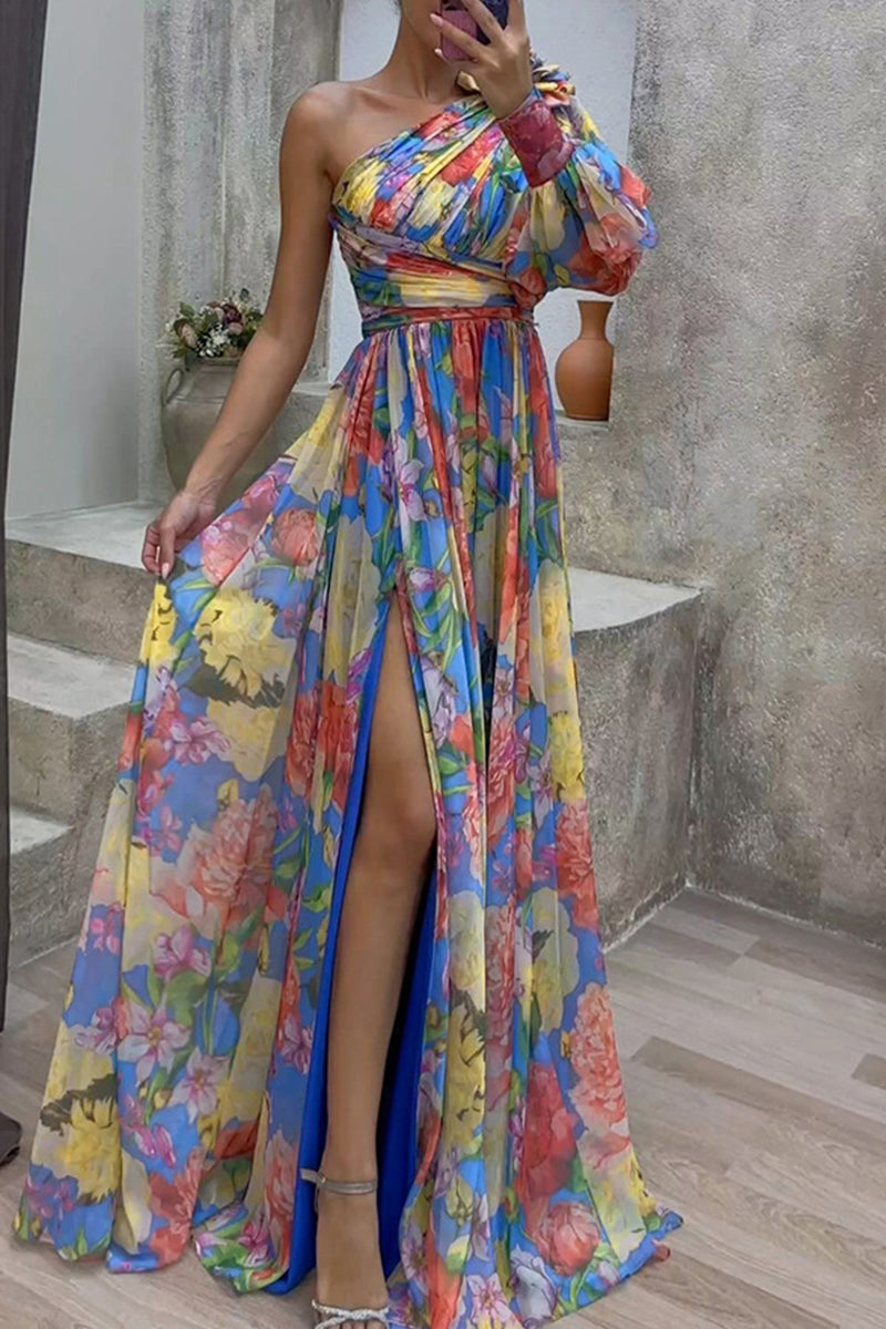 flowersverse Elegant Floral Slit Evening Dress Dresses RH8524