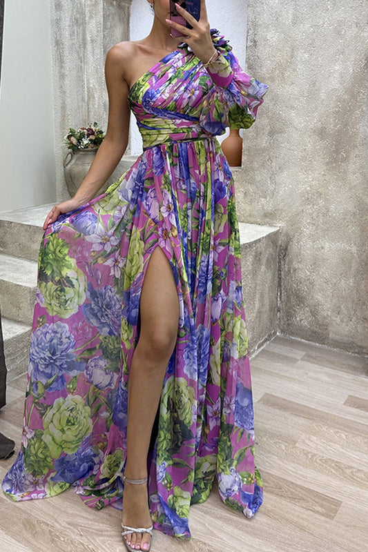 flowersverse Elegant Floral Slit Evening Dress Dresses RH8524