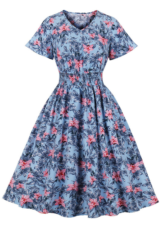 flowersverse Women French V Neck Floral Maxi Dress