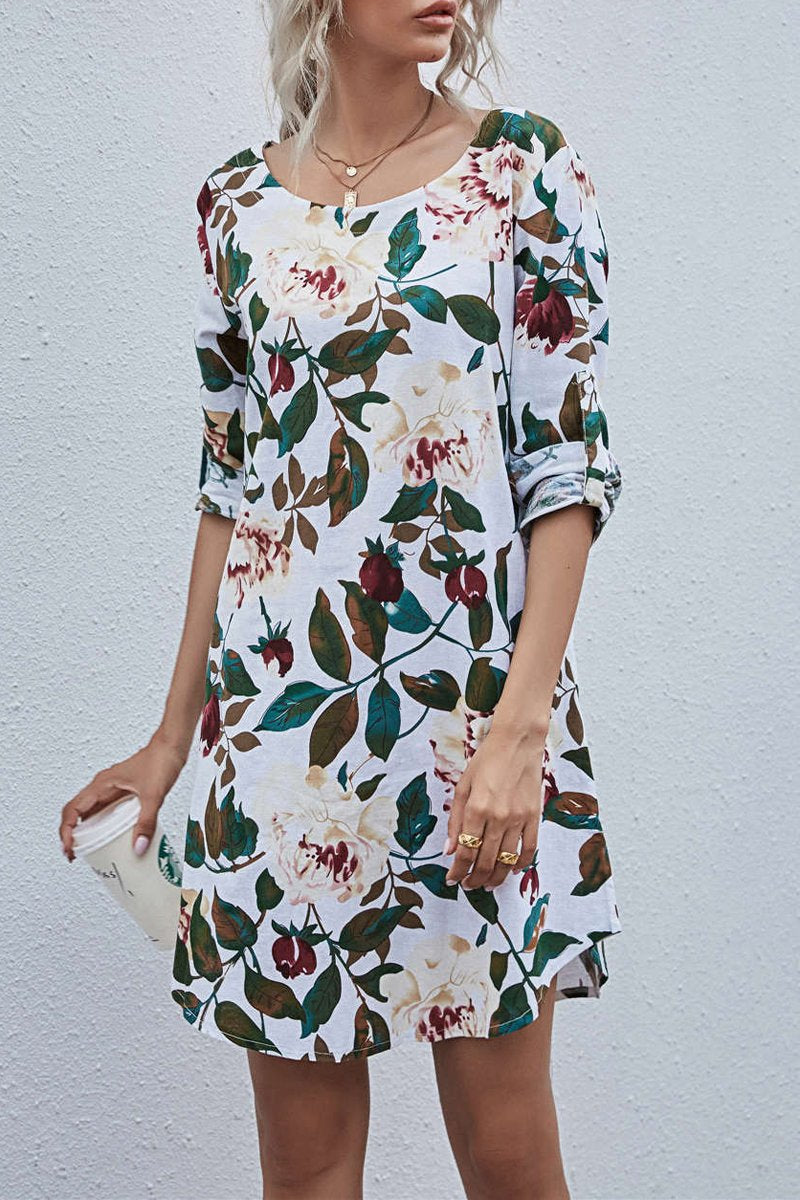 flowersverse Floral Printed Long Sleeve Dress