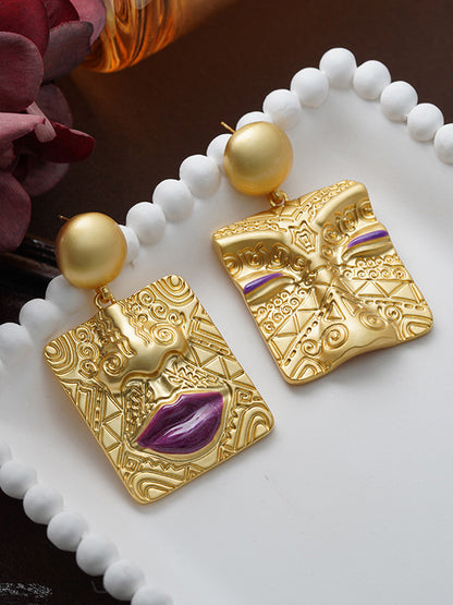 flowersverse Asymmetric Embossed Earrings Accessories