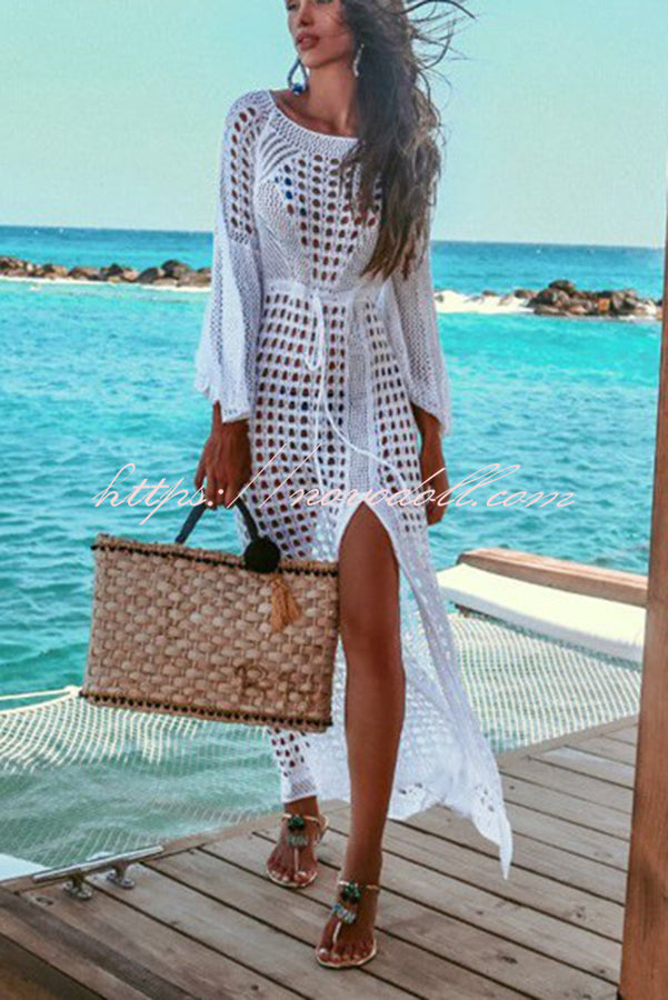 flowersverse Beachside Retreat Crochet Cover-Up Dress