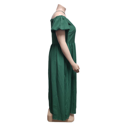 flowersverse Plus Size Plain Dress