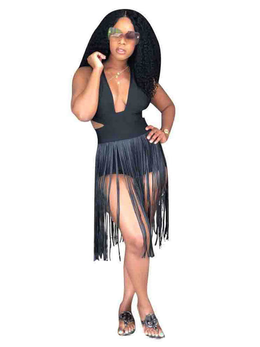 flowersverse Fringe Tassel Bodycon Dresses Jumpsuits Rompers