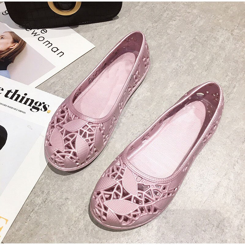 flowersverse Women Hollow Summer Sandals Ladies Cool Breathable Flats Shoes Female Slip On Elegants Light Comfortable Shoes Shoe