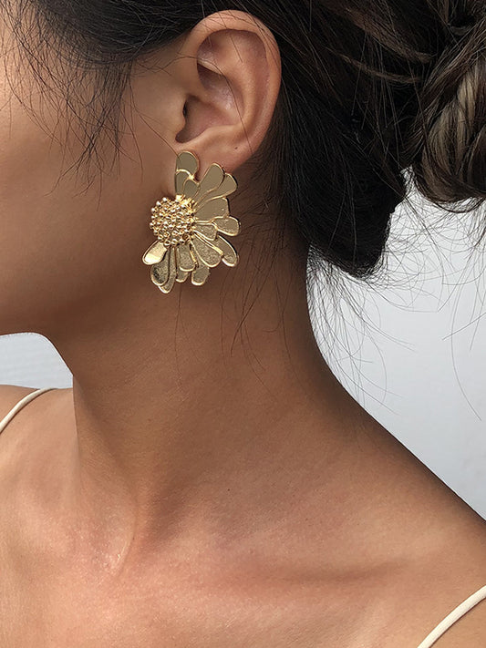 flowersverse Vintage Alloy Flower Earrings