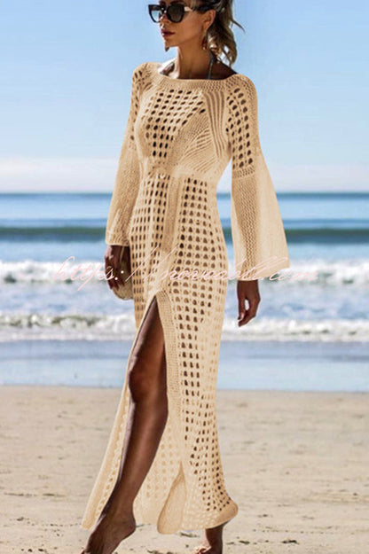 flowersverse Beachside Retreat Crochet Cover-Up Dress