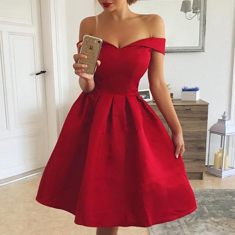 flowersverse Strapless off the shoulder dress Women short sleeve A-line pleated dresses Summer elegant ladies party dress sexy vestidos mujer