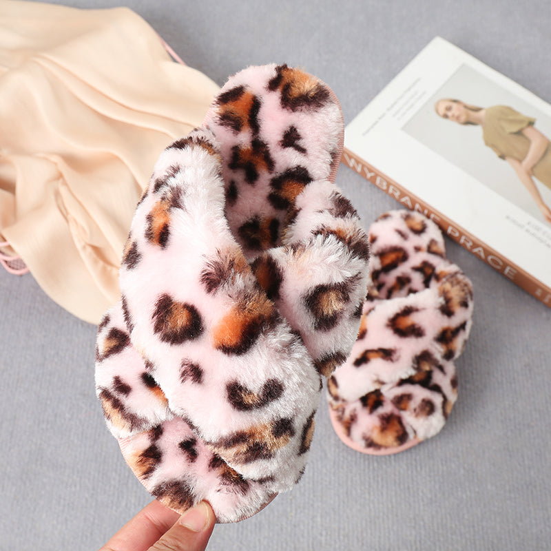 flowersverse Home Sweet Home Faux Fur Slippers