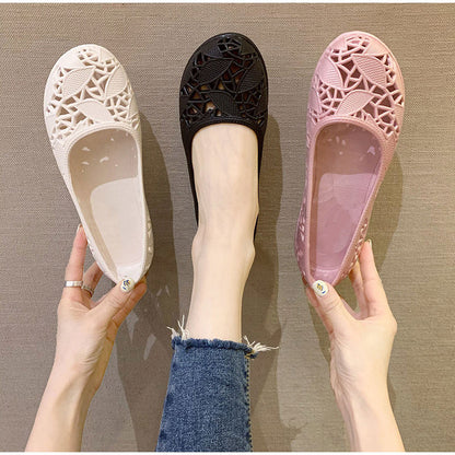 flowersverse Women Hollow Summer Sandals Ladies Cool Breathable Flats Shoes Female Slip On Elegants Light Comfortable Shoes Shoe