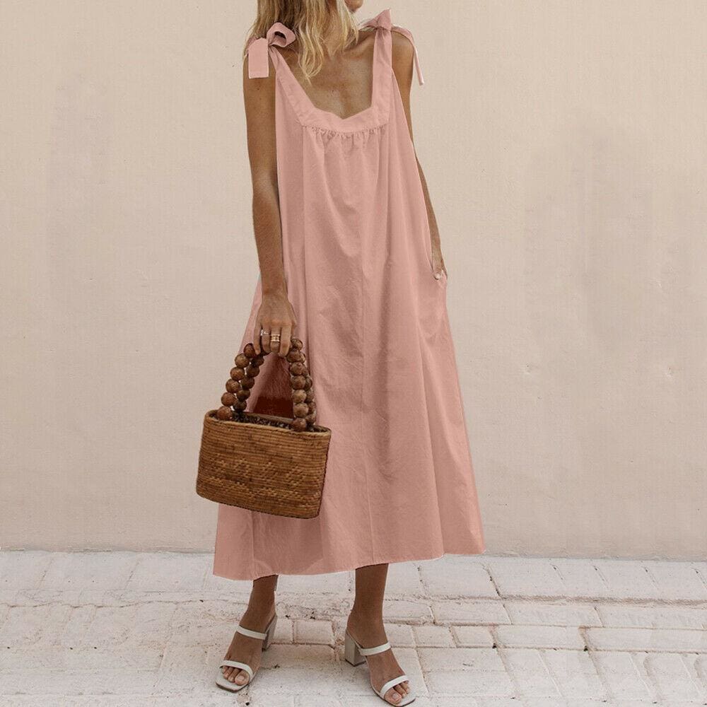 flowersverse Fashion Women Ladies Summer Boho Holiday Strappy Floral Long Dress Sleeveless Casual Loose Party Beach Sundress New