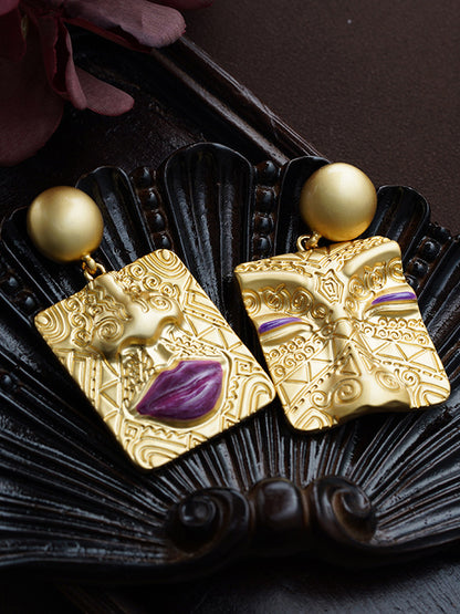 flowersverse Asymmetric Embossed Earrings Accessories