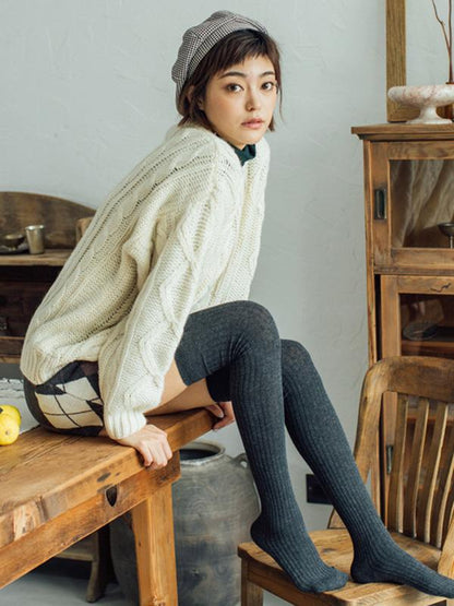 flowersverse Autumn winter Cotton Knee-high stockings